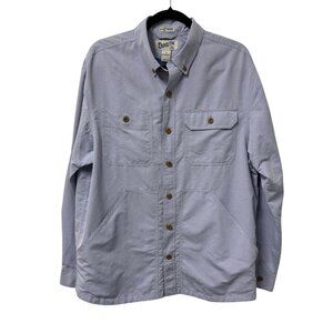 DULUTH TRADING CO BUTTON SHIRT MENS M DIRT WORK RELAXED FIT PERFORMANCE BLUE